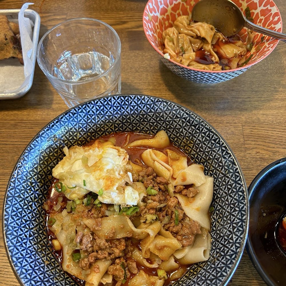 Liang's Village - The Works (dry noodle dish) and spicy wontons - Taiwanese Near Me - Cupertino, California Liang's Village - The Works (dry noodle dish) and spicy wontons - Taiwanese Near Me - Cupertino, California