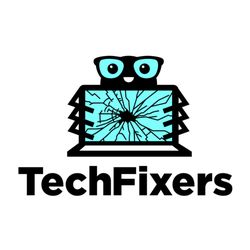 Tech Fixers - Tech Fixers cute spider with broken laptop computer.