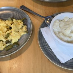Scrambled eggs (jalapeño added) & grits