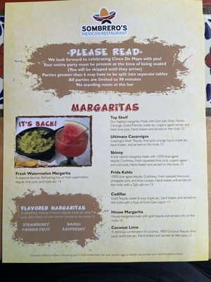 Menu photo 2 Sombrero's Mexican Restaurant Canton, MA Menu photo 2 Sombrero's Mexican Restaurant Canton, MA