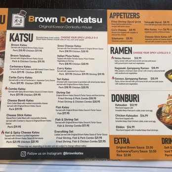 Brown Donkatsu - Katsu Menu - Korean Near Me - North York, Ontario