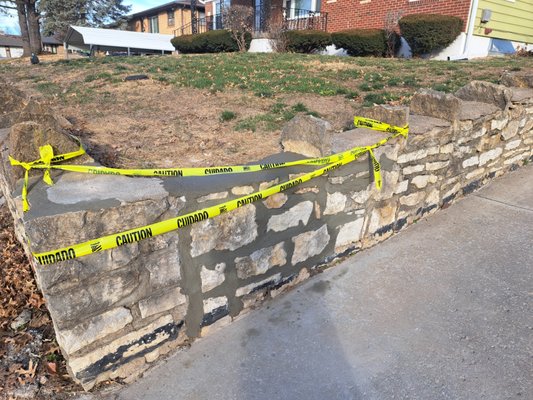 Stone Retaining Wall Patch - Call us today for your next estimate!
