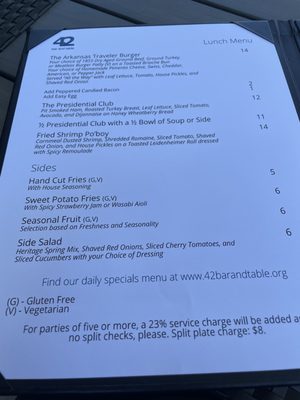 Menu photo 5 42 bar and table Little Rock, AR Menu photo 5 42 bar and table Little Rock, AR