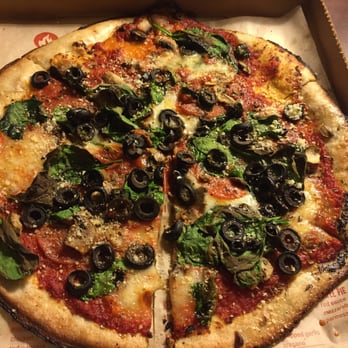 Blaze Pizza - Tasty gluten free dough, spicy red sauce, mozz, pepperoni, mushrooms, spinach, black olives and oregano. Yum - Salad Near Me - Jacksonville, Florida Blaze Pizza - Tasty gluten free dough, spicy red sauce, mozz, pepperoni, mushrooms, spinach, black olives and oregano. Yum - Salad Near Me - Jacksonville, Florida
