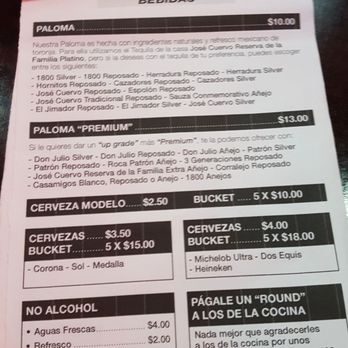 Callejeros - Drinks menu - Mexican Near Me - San Juan, Puerto Rico