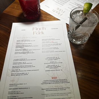Finch & Fork - Menu, drinks. - New American Near Me - Santa Barbara, California Finch & Fork - Menu, drinks. - New American Near Me - Santa Barbara, California