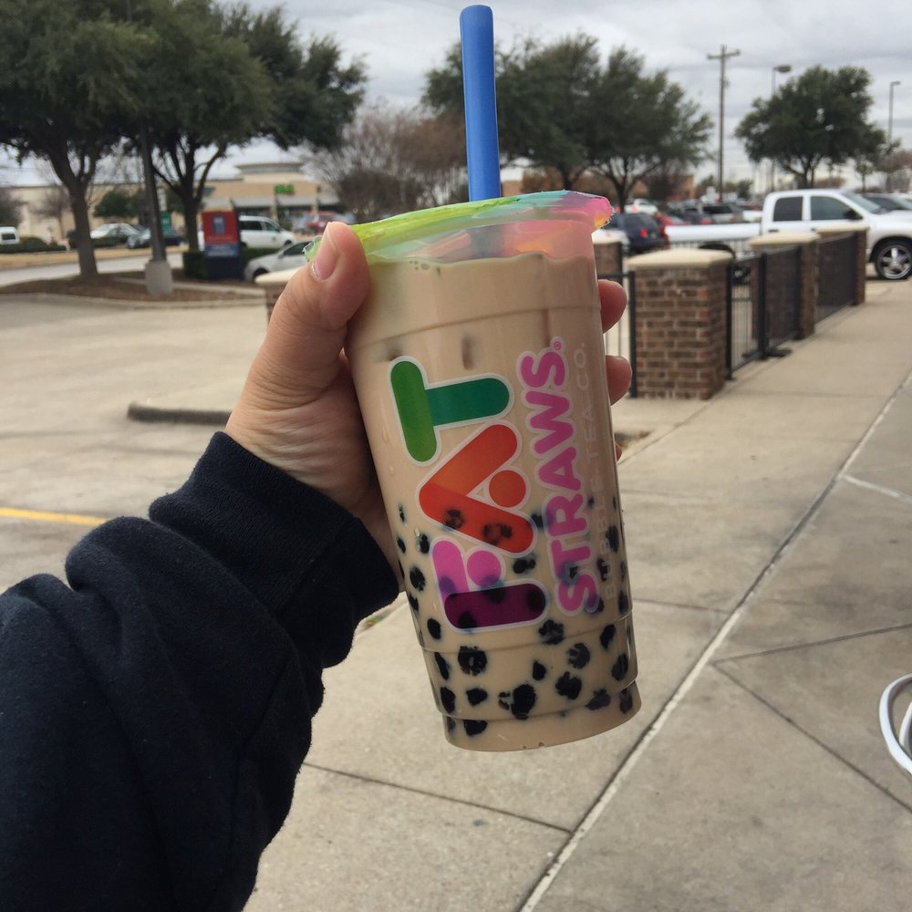 Fat Straws - Large milk tea with extra boba ($4.54) - Coffee & Tea Near Me - Plano, Texas