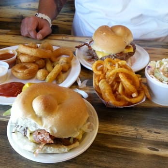 Abe's Restaurant - 2 burgers, appetizer sampler and curly fries. - Burgers Near Me - Spencerport, New York