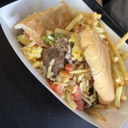 Pan Con Bistec a Caballo