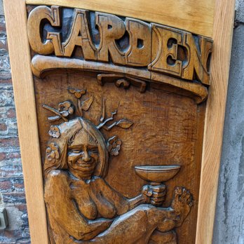 Arnolds Bar & Grill - Old carved wood door in the alley entrance. - Pubs Near Me - Cincinnati, Ohio