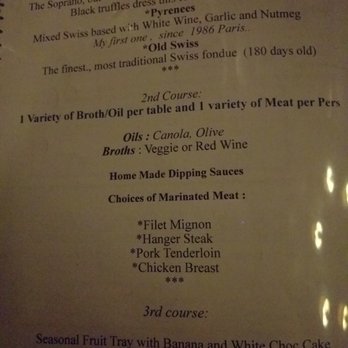 Taureau - Menu - Fondue Near Me - New York, New York