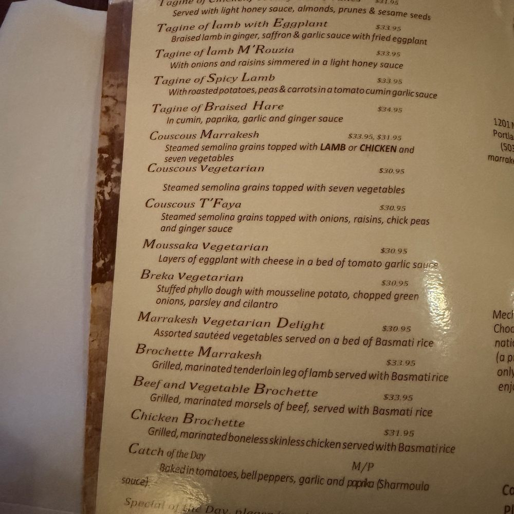 Marrakesh Restaurant - Moroccan Near Me - Portland, Oregon