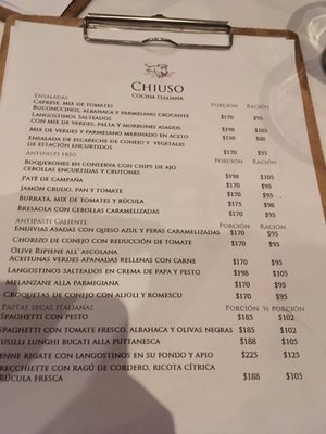 Menu photo 1 Chiuso Buenos Aires, C