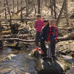 Mass Audubon Broad Meadow Brook Wildlife Sanctuary - My children at one of the brooks