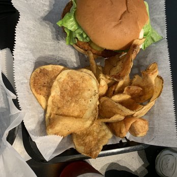 Holly Jo's Creekside Grill - Chuckwagon burger w/homemade chips. - American Near Me - Boones Mill, Virginia
