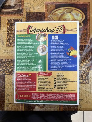 Menu photo 1 Restaurant Marychuy Weslaco, TX