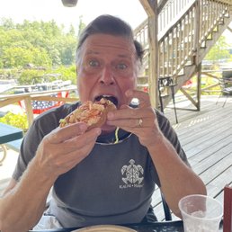 My husband enjoying his Lobsta Roll !