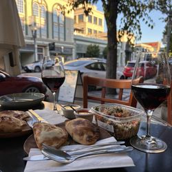La Maja - Wine + 2 empanadas (Spicy Beef, Sweet Corn, Mushroom, and Caprese)