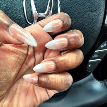 Happiness Nails - Ombré nude and white - Nail Salons Near Me - Pearland, Texas Happiness Nails - Ombré nude and white - Nail Salons Near Me - Pearland, Texas