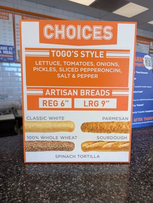 Menu photo 1 TOGO'S Sandwiches Temecula, CA Menu photo 1 TOGO'S Sandwiches Temecula, CA