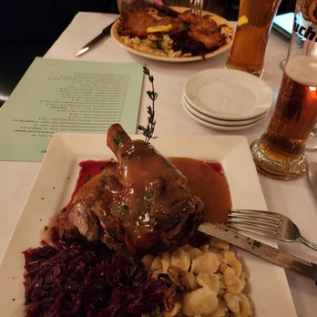 Fritz and Frites - Schweinshaxe and chicken schnitzel. - French Near Me - Galena, Illinois