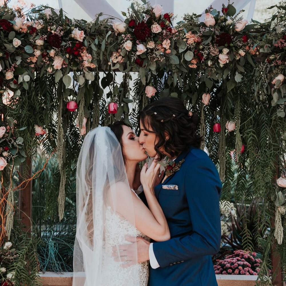 Us in front of our gorgeous archway