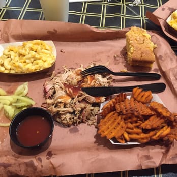 The Smoke Pit - Pork BBQ Plate gets a thumb up !!!! - Barbeque Near Me - Concord, North Carolina