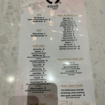 Enso Sushi - Menu - Sushi Bars Near Me - Brooks, California Enso Sushi - Menu - Sushi Bars Near Me - Brooks, California
