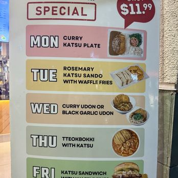 Katsu Bar - Daily Special Menu (December 2025) - Burgers Near Me - Cerritos, California