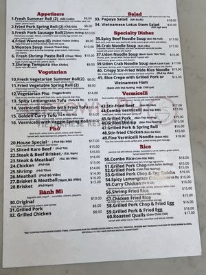 Menu photo 4 Uptown Pho Raleigh, NC