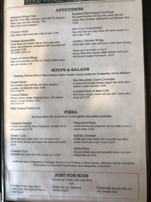 Menu photo 1 Five Mountain Tavern Winter Park, CO