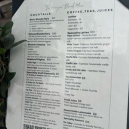 Drink menu