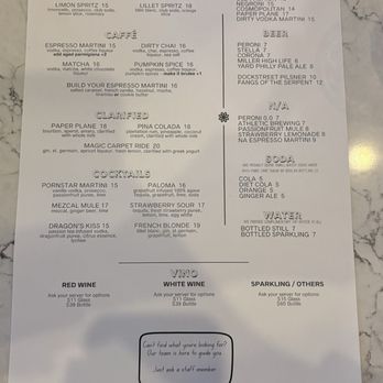 BAR1010 - Menu - Cocktail Bars Near Me - Philadelphia, Pennsylvania