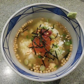 Haru Ichiban - Ochazuke -- Mixed topping (salmon, plum, seaweed, & salmon roe). Before. - Japanese Near Me - Duluth, Georgia