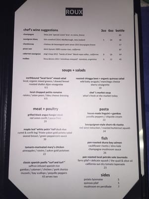 Menu photo 7 ROUX Carmel Valley, CA