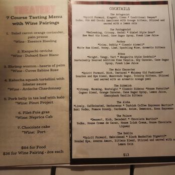 The Theatery - Menu - Cocktail Bars Near Me - Kealakekua, Hawaii