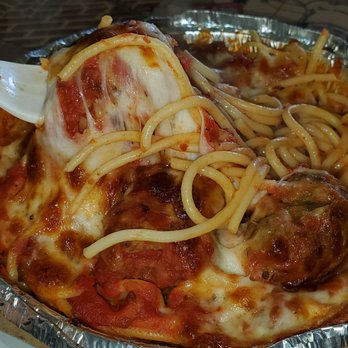 Harbor Pizza & More - Spaghetti with meatball. Comes with garlic bread and salad - Pizza Near Me - Garden Grove, California Harbor Pizza & More - Spaghetti with meatball. Comes with garlic bread and salad - Pizza Near Me - Garden Grove, California