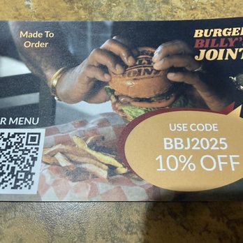 Burger Billy’s Joint - Menu - Burgers Near Me - Arlington, Virginia