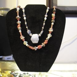 Morning Glory Essentials - Just two of many, hand-beaded necklaces made by shop owner Janet Rymarski