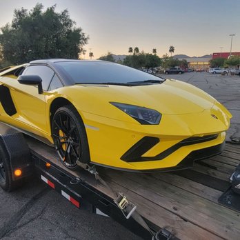 Magic City Towing - We tow exotic cars also. We take special care. Lamborghini Aventador  Towing to a dealership.  Flatbed Towing - Towing Near Me - Riverside, California