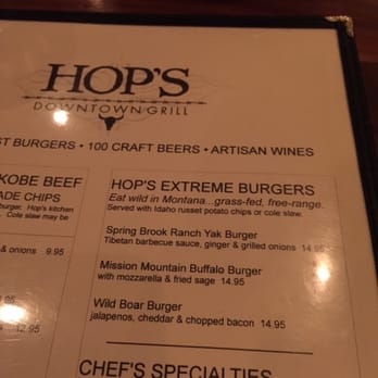 Hops Downtown Grill - Extreme Burger menu. It's a must try! - American Near Me - Kalispell, Montana