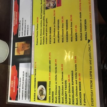 El Patron - Happy Hour Menu - Mexican Near Me - Bakersfield, California