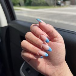 Bio Gel - Vacation Nails Blue French Tips