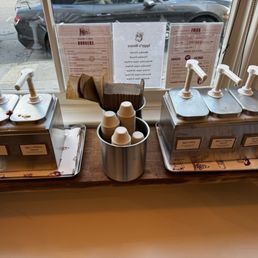 Condiment station in front of the register