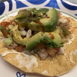 Shrimp ceviche tostada