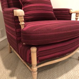 Detail shot of his upholstery work