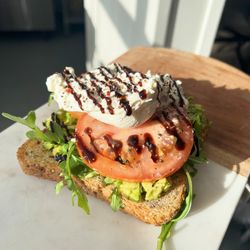The Juice Pod - Caprese Toast with Avocado