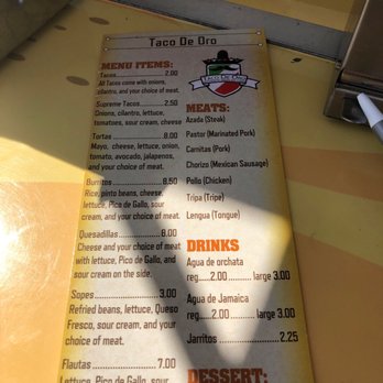 Tacos De Oro - Menu - Food Trucks Near Me - Zephyrhills, Florida Tacos De Oro - Menu - Food Trucks Near Me - Zephyrhills, Florida