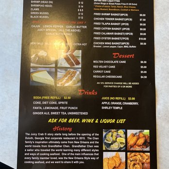 The Juicy Crab Chattanooga - Back of menu - Seafood Near Me - Chattanooga, Tennessee The Juicy Crab Chattanooga - Back of menu - Seafood Near Me - Chattanooga, Tennessee
