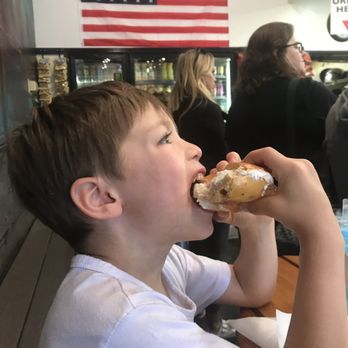Garden State Bagels - My kid eating his bagel - Bagels Near Me - Encinitas, California